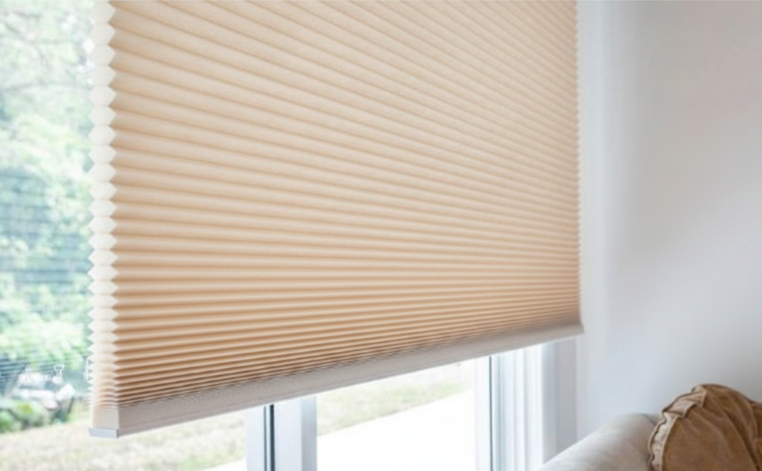 penggunaan honeycomb blinds dari vendor gorden lipat kaca atau tirai kedap suara & penahan panas