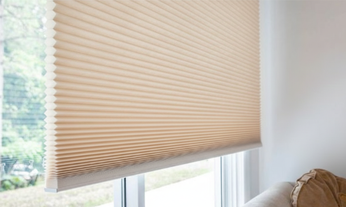 penggunaan honeycomb blinds dari vendor gorden lipat kaca atau tirai kedap suara & penahan panas