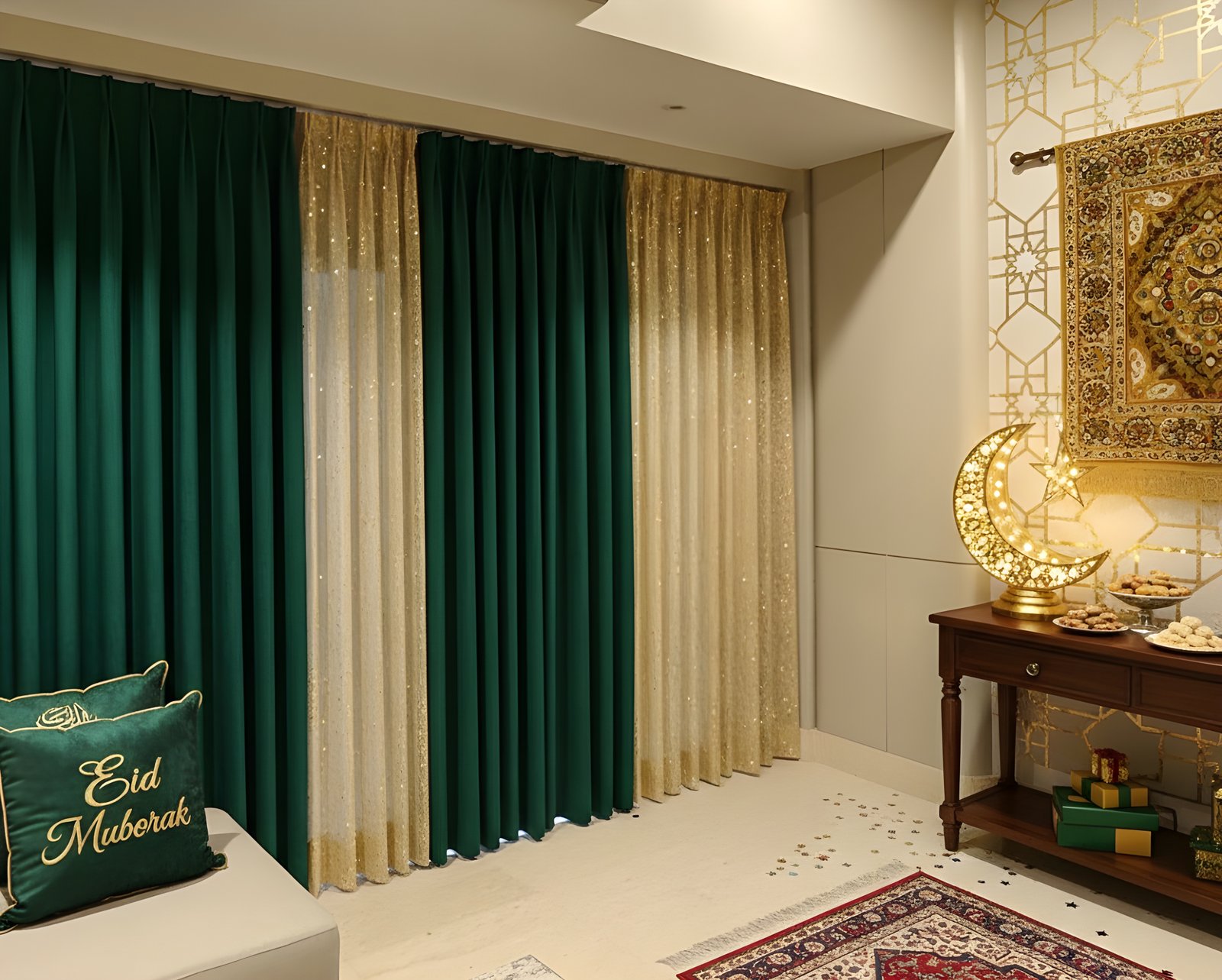 warna gorden pilihan, dekorasi gorden hari raya