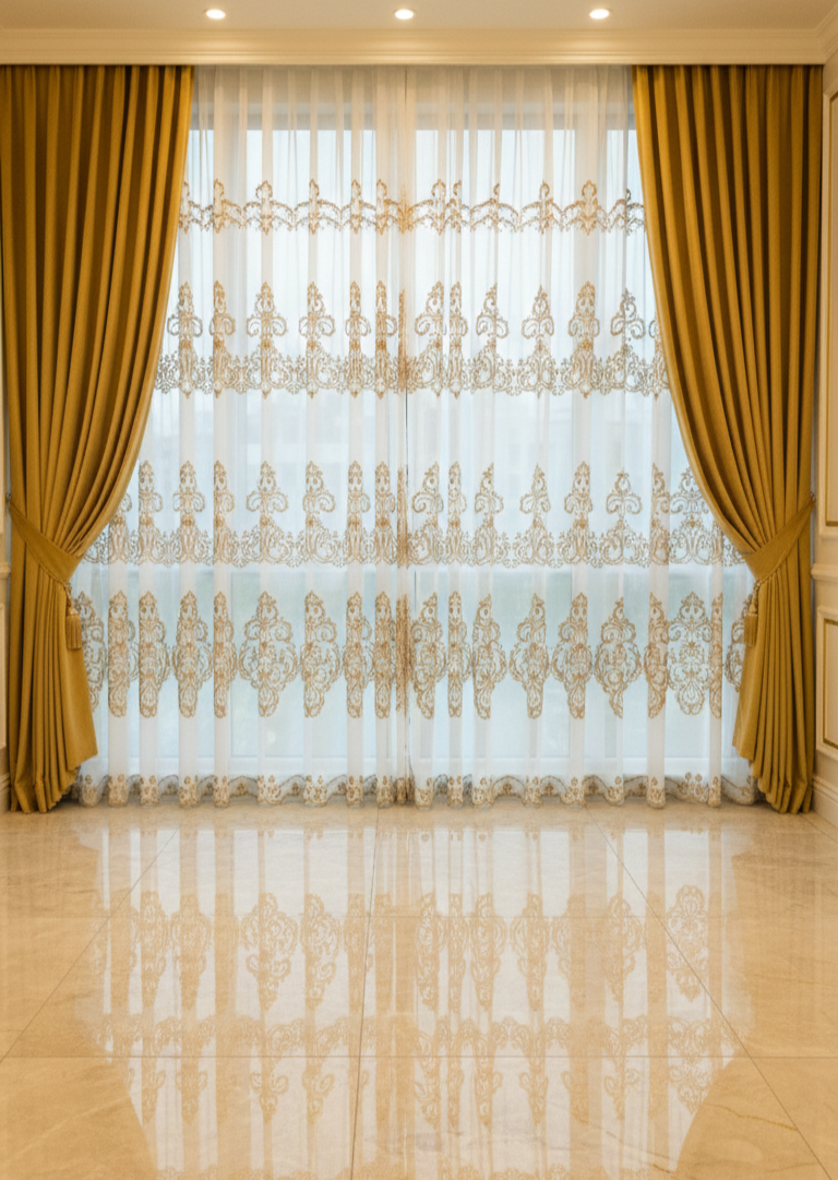 contoh gambar gorden vitrase bordir