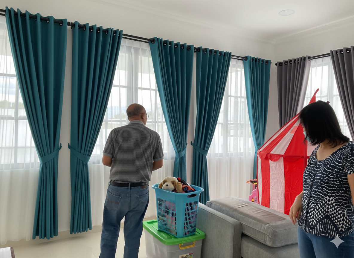 gambar gorden bahan katun