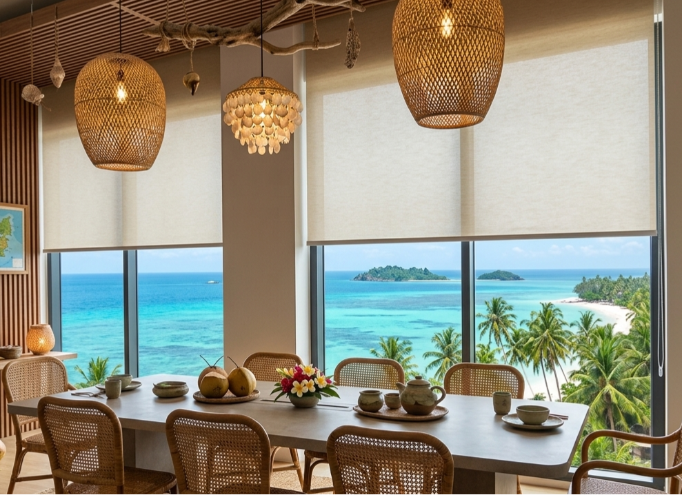 penggunaan Roller Blind Dimout untuk Villa / Homestay di Karimunjawa