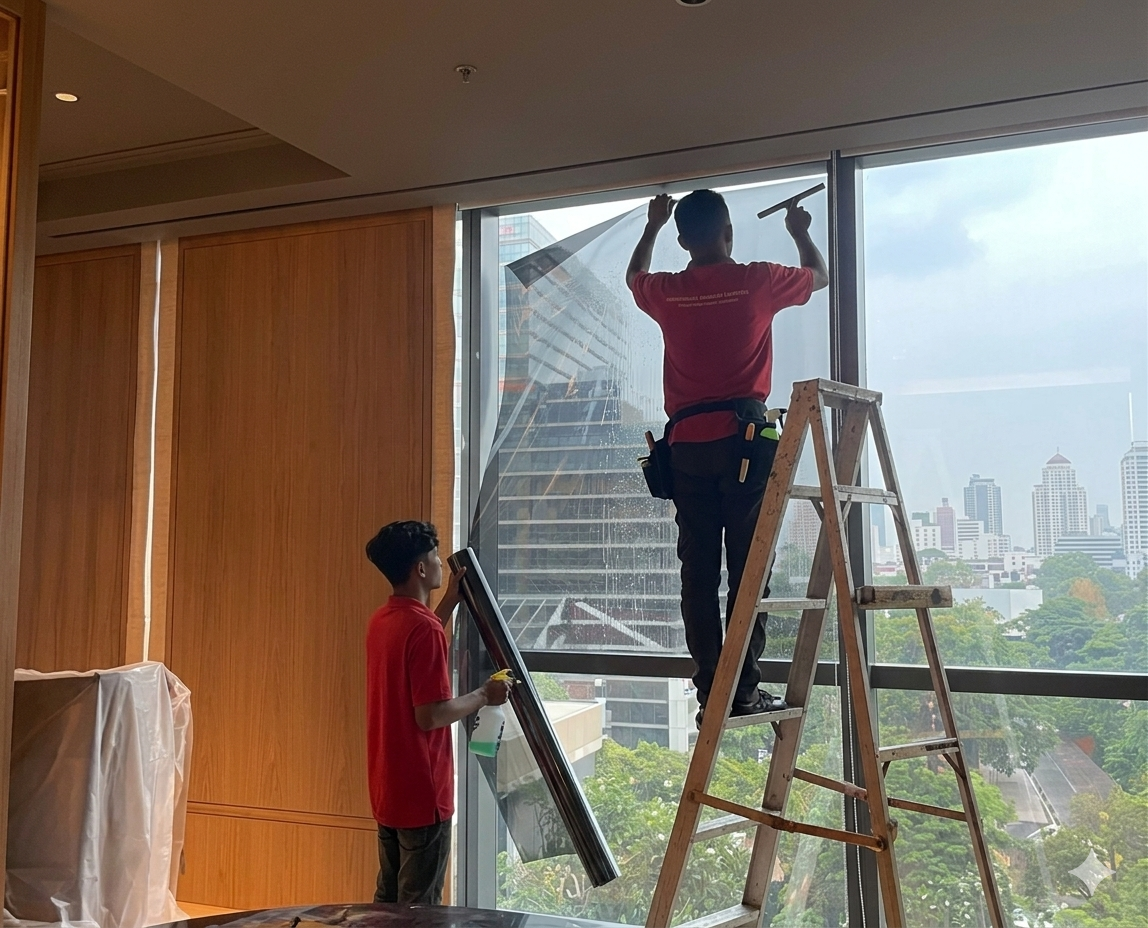 Cara Kerja Smart Film: Panduan bagi Arsitek dalam Perancangan Ruang Privat 1 Supplier Kaca Film Gedung Jakarta, Kaca Film One Way untuk Gedung Perkantoran