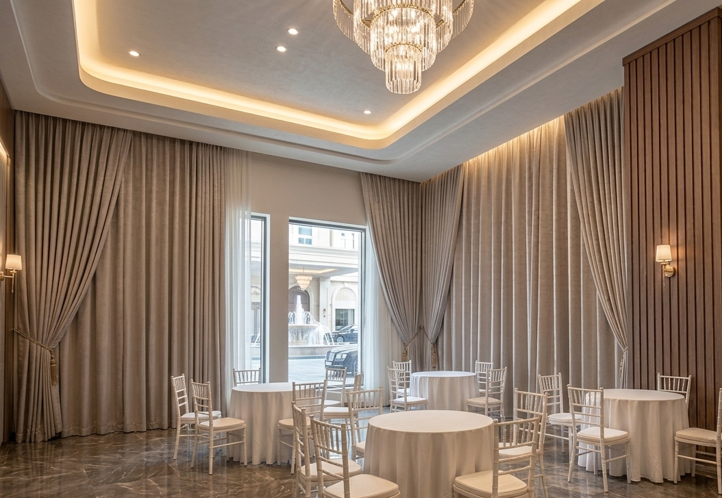 Jual Gorden Hotel Premium Minimalis: Pilihan Gorden Blackout 100% 7 gambar gorden ballroom hotel