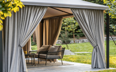 Vendor Gorden Gazebo Outdoor: Tirai Outdoor Tahan Panas