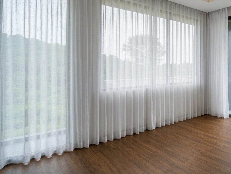 Aneka Sinar Abadi Jual Airy Linen Vitrase / Sheer Curtain Tekstur Linen Warna Terlengkap